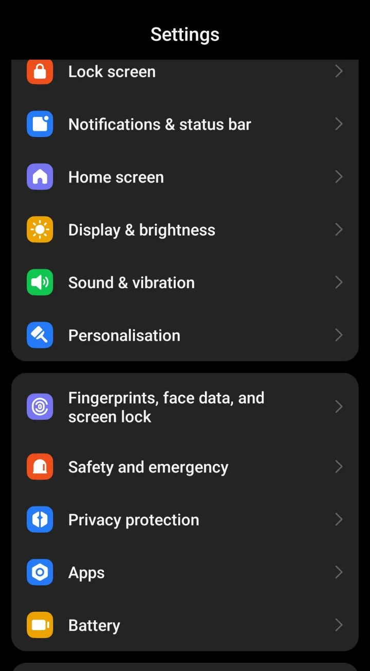 A real Android display settings screen from one of our own phones
